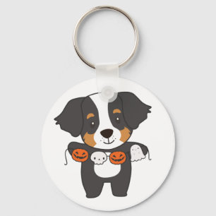 Bernese Mountain Dog Happy Halloween Dog Costume K Keychain