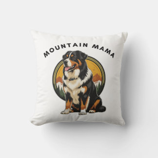 Bernese Mountain Dog Hiking Mountain Mama Throw Pillow