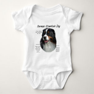Bernese Mountain Dog History; All About Berners Baby Bodysuit