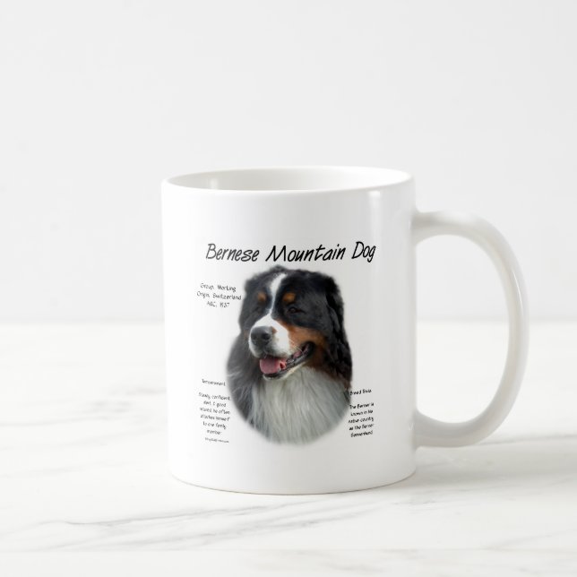 Bernese Mountain Dog History; All About Berners Coffee Mug (Right)