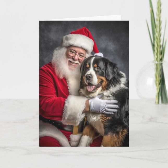 Bernese Mountain Dog Holiday Card (Front)