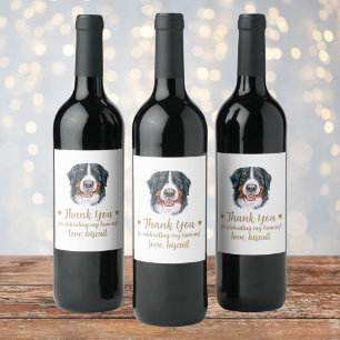 Bernese Mountain Dog I Do Too Wedding Wine Label