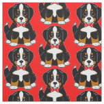 Bernese Mountain Dog in Bow Tie Fabric