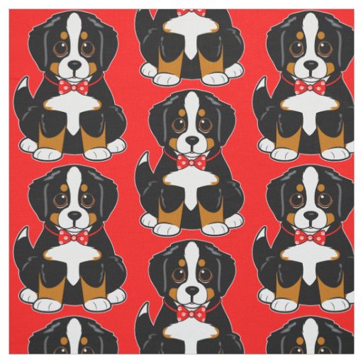 Bernese Mountain Dog in Bow Tie Fabric