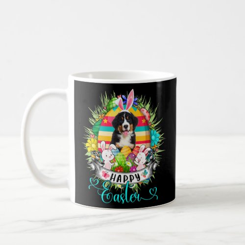 Bernese Mountain Dog In Easter Eggs Basket Happy E Coffee Mug