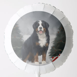 Bernese Mountain Dog in Snow Christmas Balloon