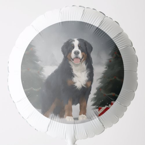 Bernese Mountain Dog in Snow Christmas  Balloon