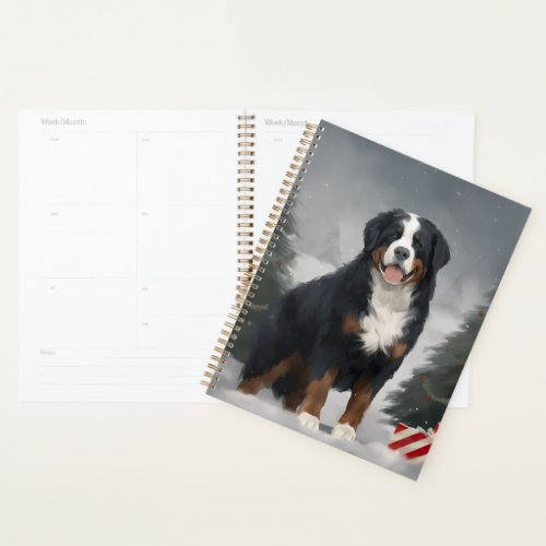 Bernese Mountain Dog in Snow Christmas  Planner