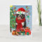 Bernese Mountain Dog in Snow with Christmas Gifts 