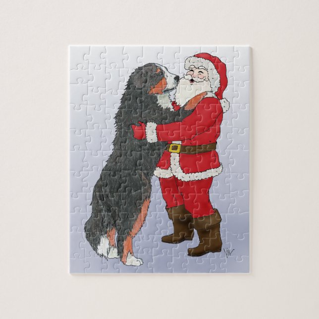 Bernese Mountain Dog Jowly Holiday Jigsaw Puzzle (Vertical)