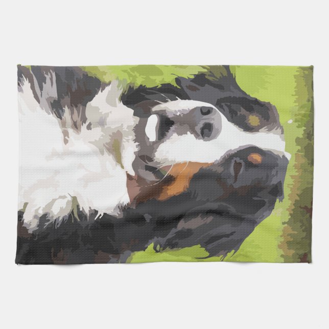 Bernese mountain dog kitchen towel (Horizontal)