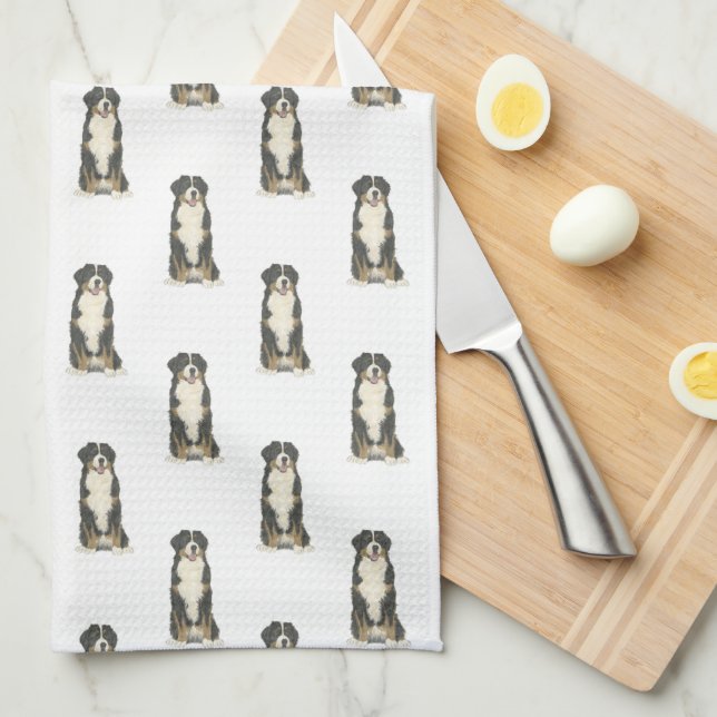 Bernese Mountain Dog Kitchen Towel (Quarter Fold)
