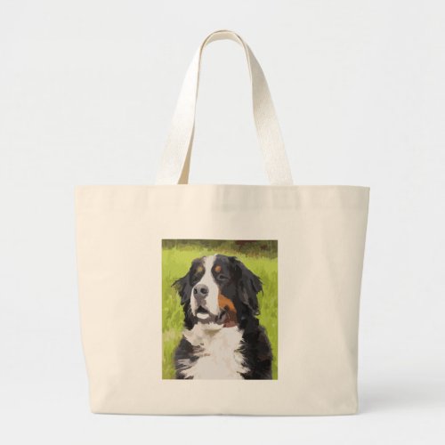 Bernese mountain dog large tote bag