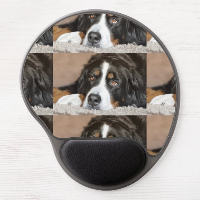 bernese mountain dog laying gel mouse pad (Front)