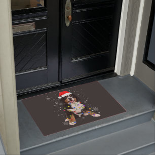 Bernese Mountain Dog Lights Christmas Matching Fam Doormat