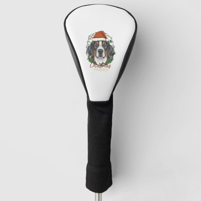 Bernese Mountain Dog Lights Christmas Matching Fam Golf Head Cover (Front)