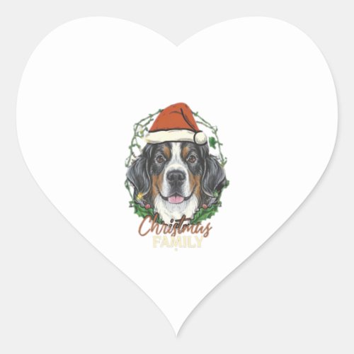 Bernese Mountain Dog Lights Christmas Matching Fam Heart Sticker