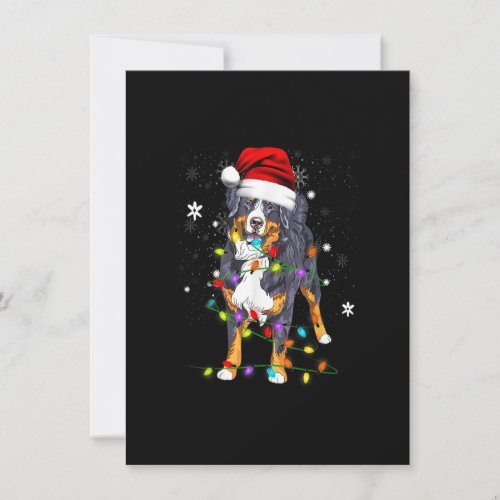 Bernese Mountain Dog Lights Christmas Matching Fam Invitation