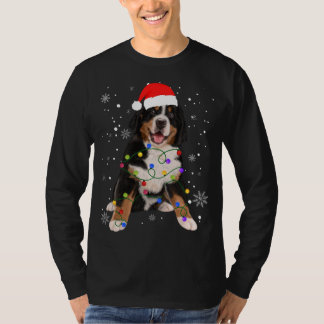 Bernese Mountain Dog Lights Christmas Matching Fam T-Shirt