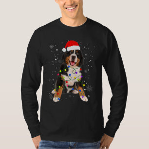 Bernese Mountain Dog Lights Christmas Matching Fam T-Shirt