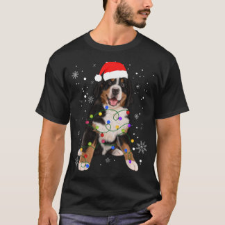 Bernese Mountain Dog Lights Christmas Matching Fam T-Shirt