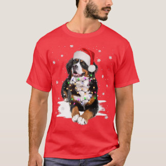 Bernese Mountain Dog Lights Christmas Matching Fam T-Shirt