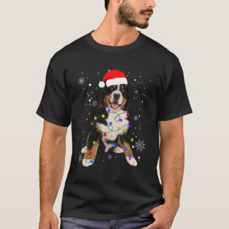 Bernese Mountain Dog Lights Christmas Matching Fam T-Shirt