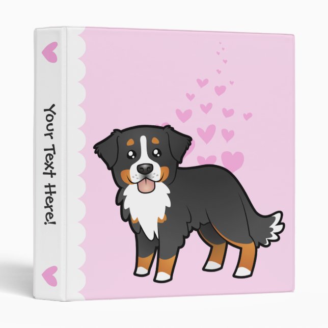Bernese Mountain Dog Love 3 Ring Binder (Front/Spine)