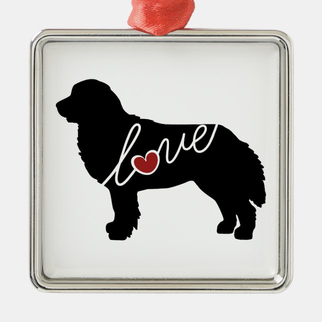Bernese Mountain Dog Love Metal Ornament (Front)