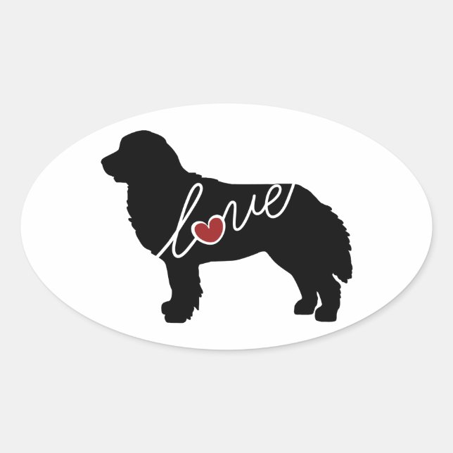Bernese Mountain Dog Love Oval Sticker (Front)