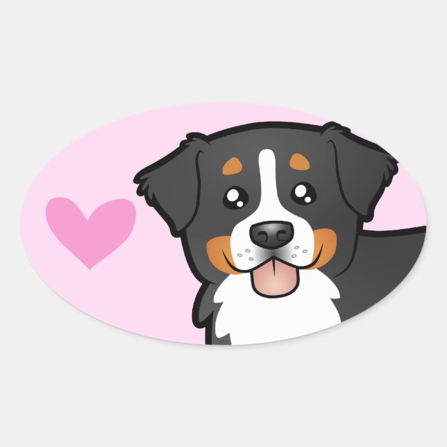 Bernese Mountain Dog Love Oval Sticker (Front)