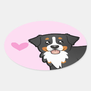 Bernese Mountain Dog Love Oval Sticker