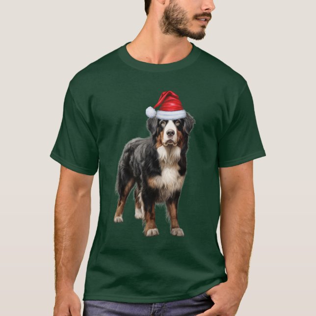Bernese Mountain Dog Lover Funny Christmas T-Shirt (Front)
