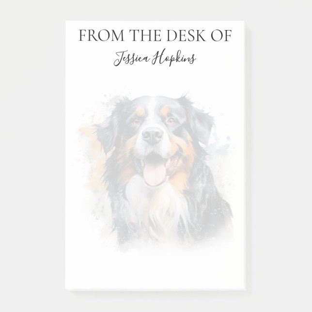 Bernese Mountain Dog Lover Monogrammed Dog Post-it Notes (Front)