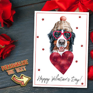 Bernese Mountain Dog Lover Valentine Gift Holiday Card