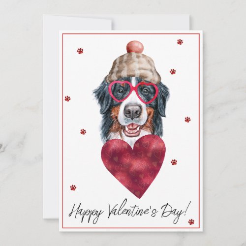 Bernese Mountain Dog Lover Valentine Gift Holiday Card