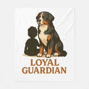 Bernese Mountain Dog Loyal Family Guardian Fleece Blanket