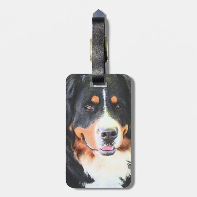Bernese Mountain Dog Luggage Tag (Back Vertical)