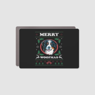 Bernese Mountain Dog Merry Woofmas Christmas Dog G Car Magnet