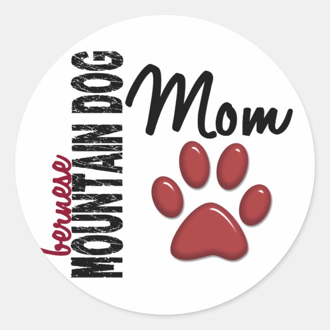 Bernese Mountain Dog Mom 2 Classic Round Sticker (Front)