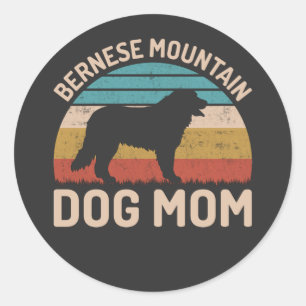 Bernese Mountain Dog Mom, Bernese Dog Mom Classic Round Sticker