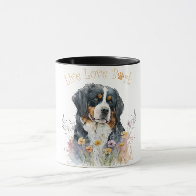 Bernese Mountain Dog Mom Floral Mug (Center)