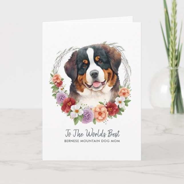 Bernese Mountain Dog Mom Mother’s Day Holiday Card (Front)