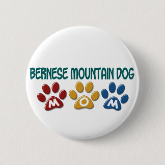 BERNESE MOUNTAIN DOG MOM Paw Print Pinback Button