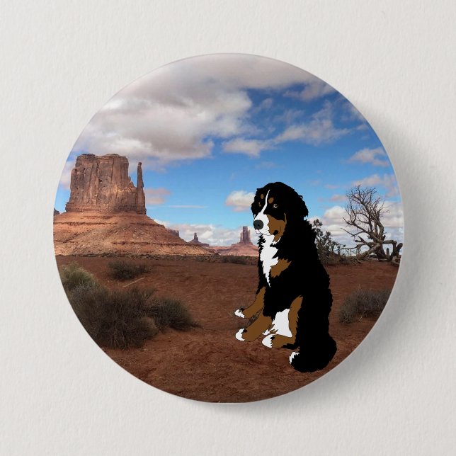 Bernese Mountain Dog Monument Valley Button (Front)
