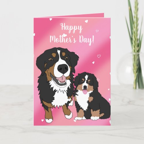 Bernese Mountain Dog Mothers Day Holiday Card