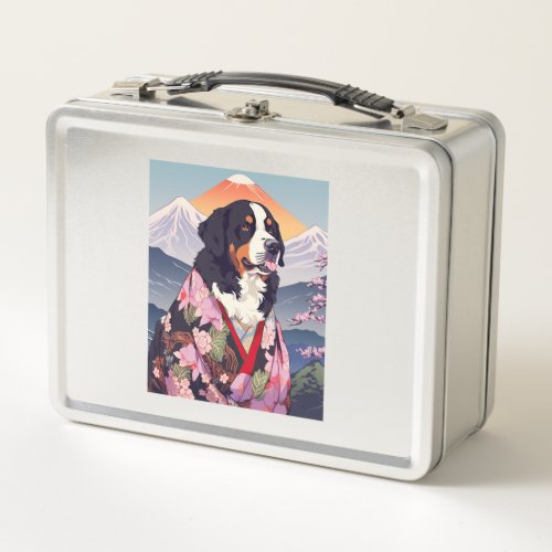 Bernese Mountain Dog Mount Fuji 3 Metal Lunch Box