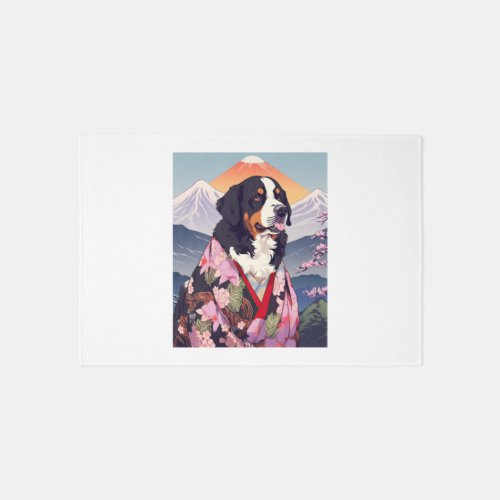 Bernese Mountain Dog Mount Fuji 3 Rug