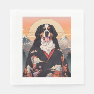 Bernese Mountain Dog Mount Fuji Napkins