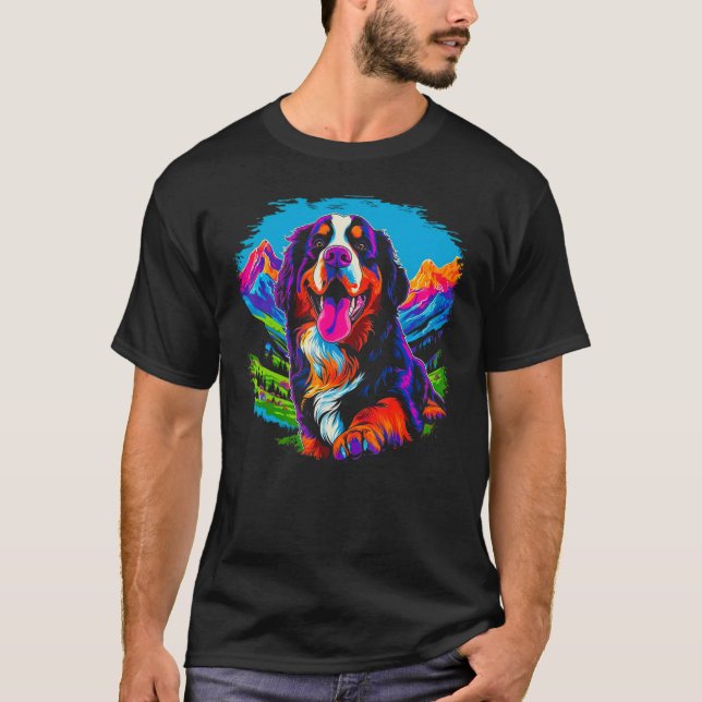Bernese Mountain Dog Mountain T-Shirt (Front)